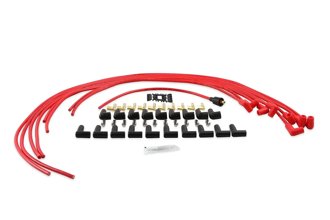 4041R – ACCEL Spark Plug Wire Set, Unassembled Red 8 Millimeter Diameter Silicone Carbon Graphite Sp - view 3